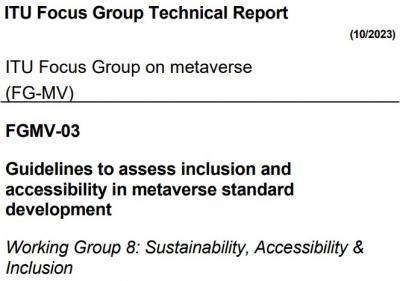 Prof. Gayoung Park Published ITU Focus Group Technical Report on Metaverse (FGMV-03, FGM...